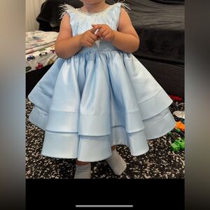 Light Blue Tiered Dress for Toddlers